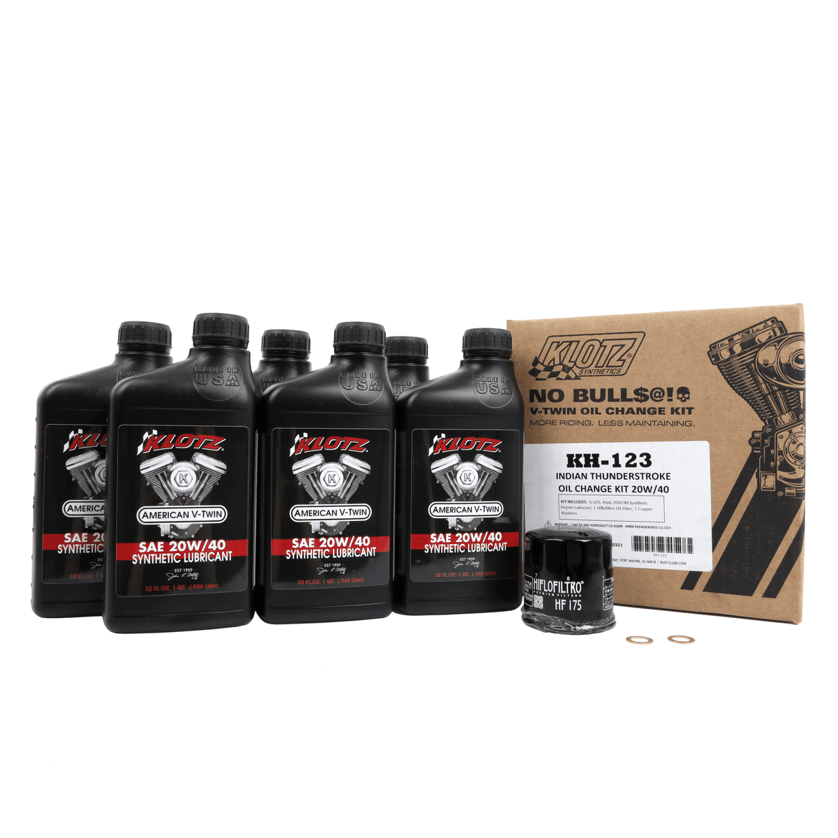 Synthetic Oil Change Kit — Chief, Chief Bobber Dark Horse, Chief Classic +17 more 2014-2024