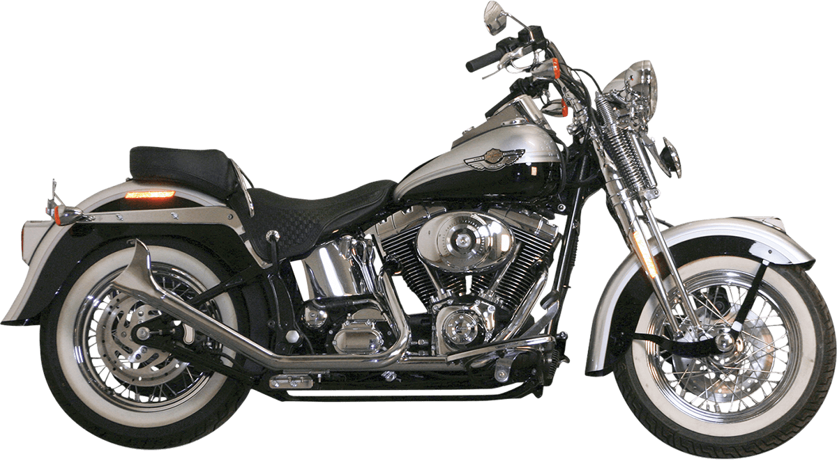 1-3/4" “Side by Side” Upsweep Fishtail Exhaust System — Twin Cam