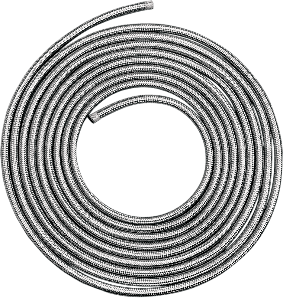 Braided Oil/Fuel Hose - Stainless Steel - 3/8" x 25'