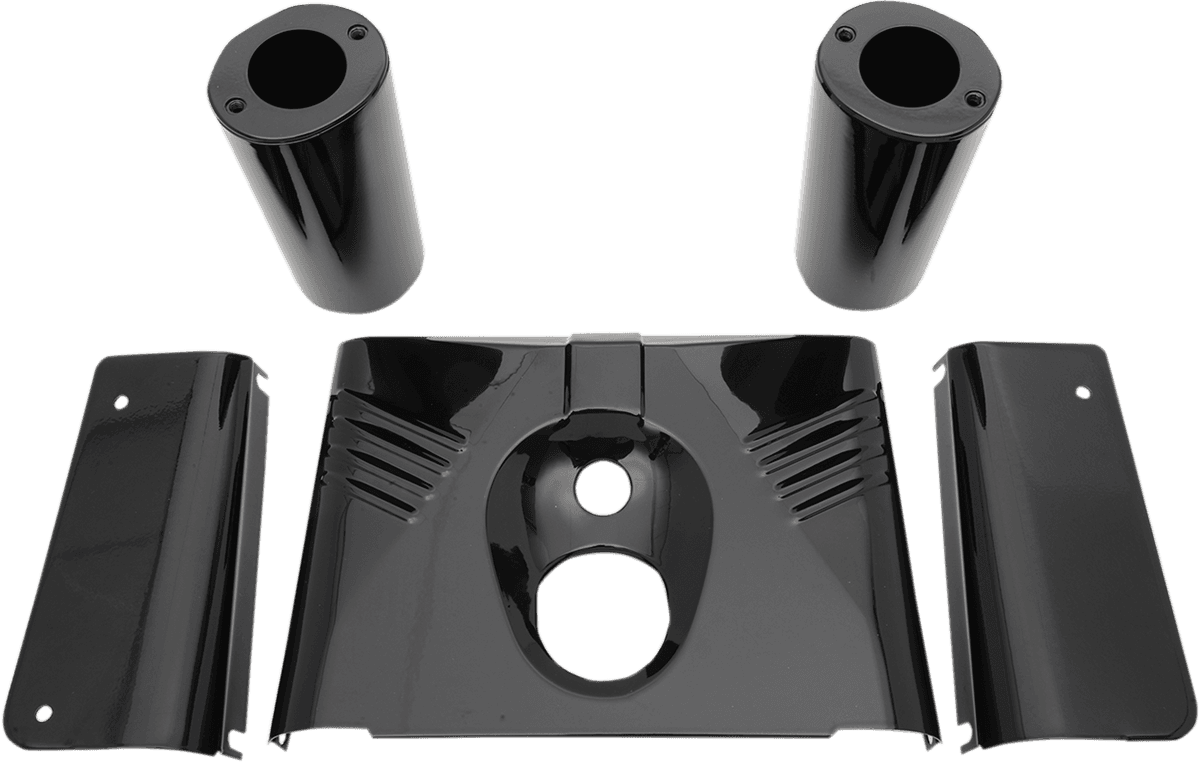 Fork Tins - Gloss Black - Ribbed - '86-'17 FLST - 5-Piece