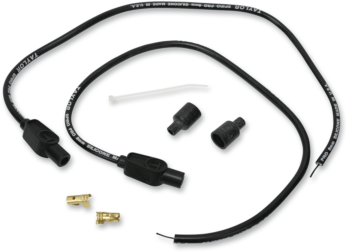 Spark Plug Wire - 180° - Black - Universal