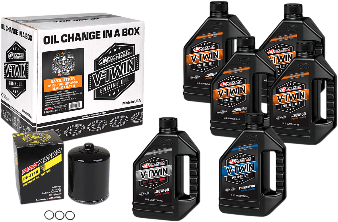 Evolution Mineral 20W-50 Oil Change Kit — 883 Custom EFI XLC, 883 Custom XLC, Electra Glide Classic EFI FLHTCI +68 more 1984-1999