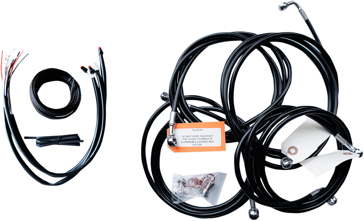 Complete Black Vinyl Braided Handlebar Cable/Brake Line Kit — FLHTCU Electra Glide Ultra Classic, FLHTCUL Electra Glide Ultra Classic Low, FLHTK Ultra Limited +3 more 2016