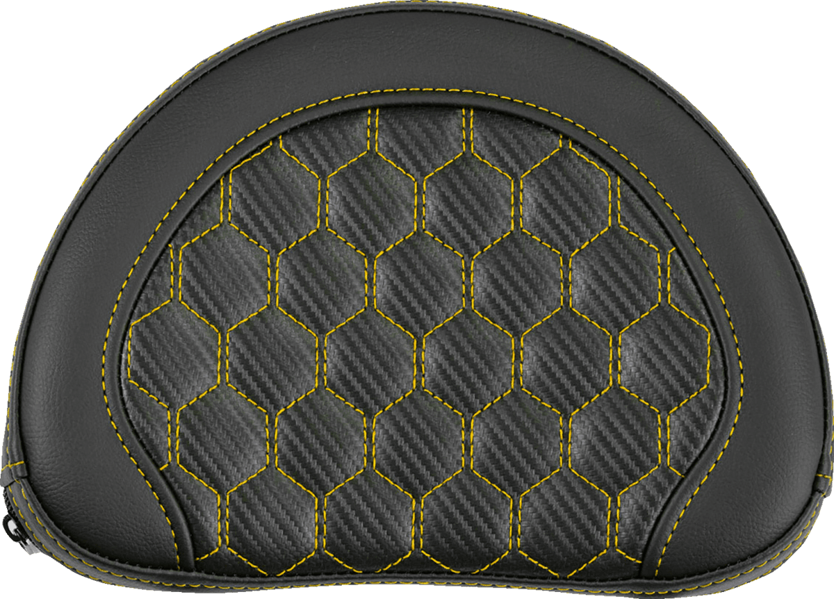 RoadSofa™ Sissy Bar Pad - Honeycomb - Gold Stitching