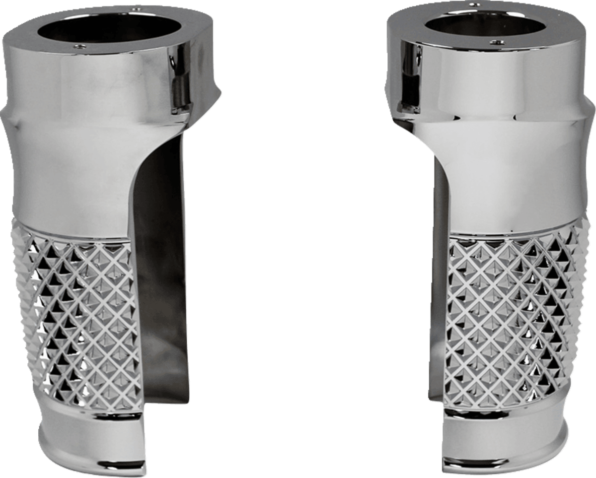 Fork Slider Covers — Cross Cut — CVO Road King FLHRSE, Electra Glide Police  FLHTPI, Electra Glide Ultra Classic Low FLHTCUL +23 more 2014-2024