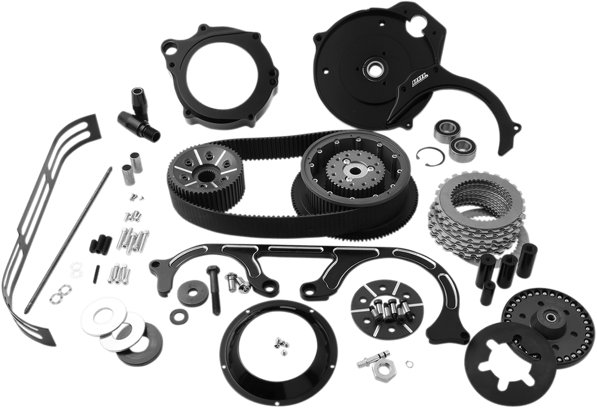 2" Open Belt Drive Kit with 2-Piece Motor Plate — Electra Glide Police  FLHTPI, FLD Switchback, FLHR Road King +80 more 2007-2016