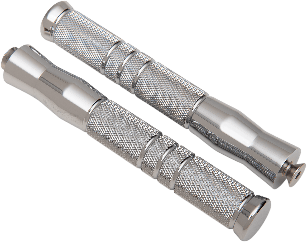 Knurled Foot Pegs - Rigid Mount - Front - Chrome