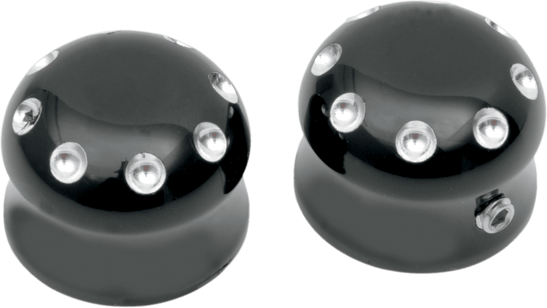 Axle Covers - Front - Dimpled - Black - Pair - '08-'23