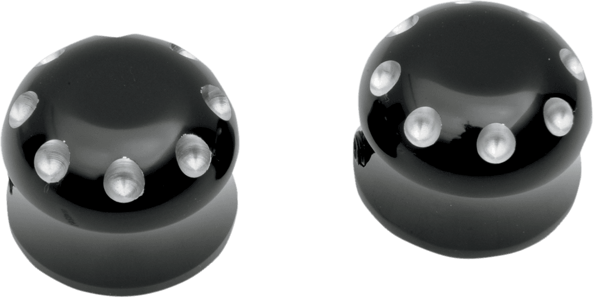 Axle Covers - Front - Dimpled - Black - Pair - '80-'06