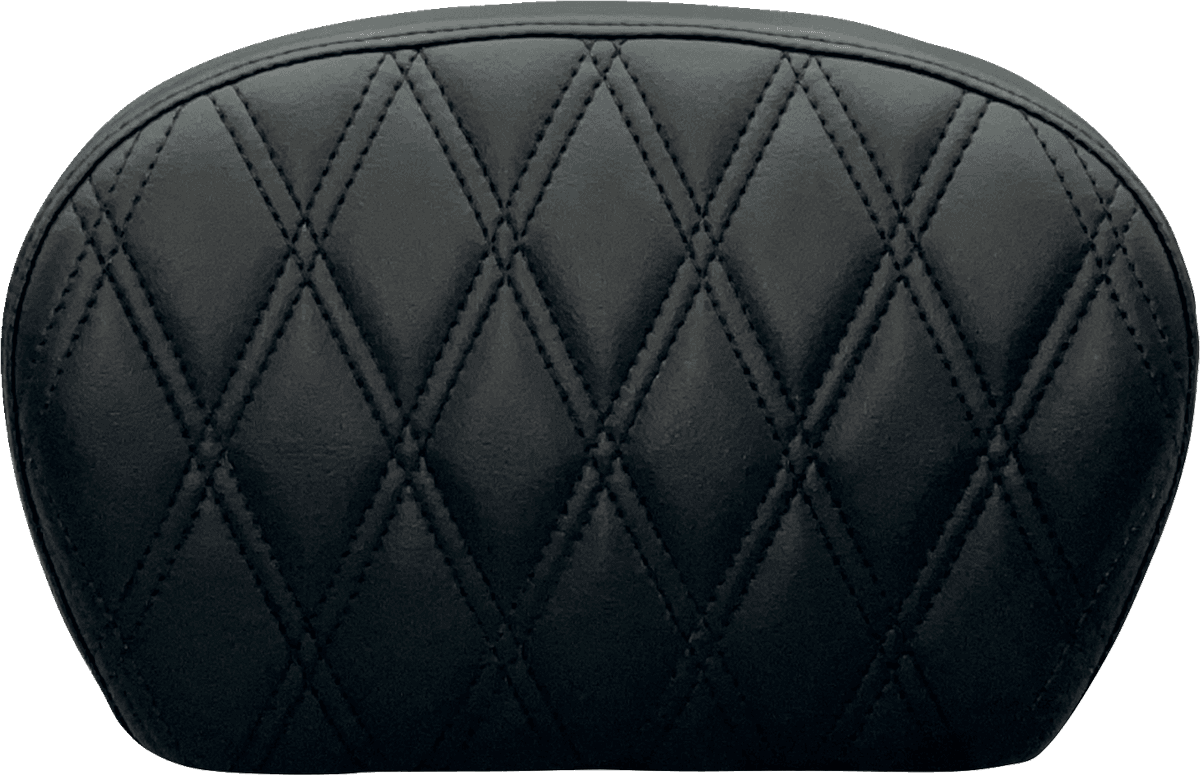 Sissy Bar Pad - Large - Vinyl - Double Diamond - Dull Black