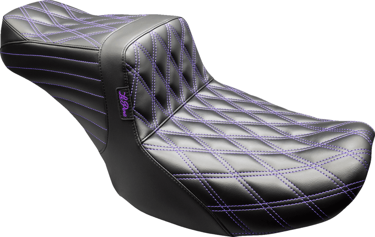 Tailwhip Seat - Black - Double Diamond - Purple Stitch - FLT/FLH '24-'25
