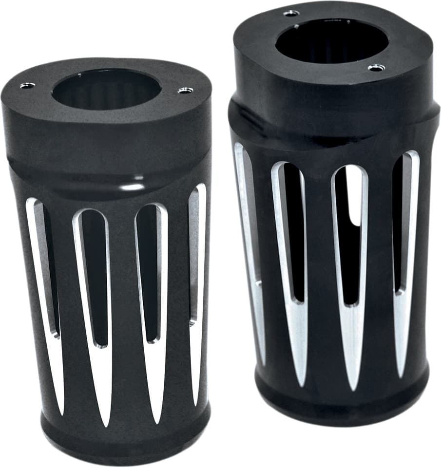 Fork Boot Covers - Black Anodized - Deep Cut - FLHTD