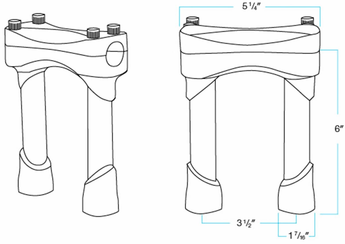 Murdock Handlebar Risers - 6" - Black