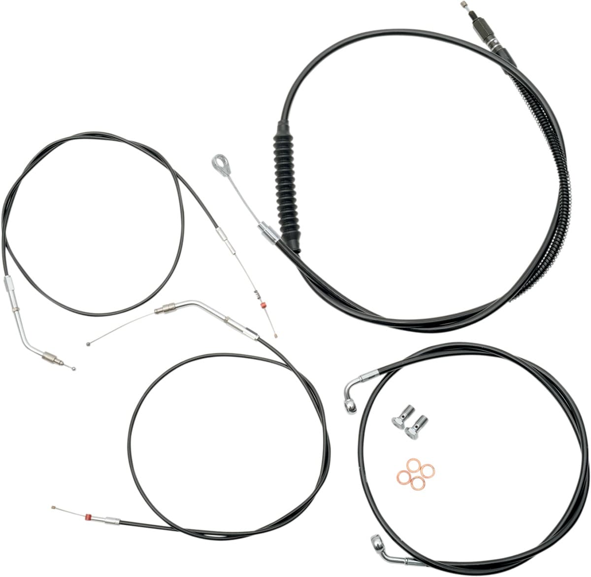 Standard Black Vinyl Handlebar Cable/Brake Line Kit - Mini Ape Hangers - '07-'22 Sportster