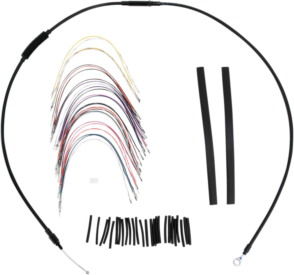 Complete Black Vinyl Handlebar Cable/Line Kit for Ape Hangers - 13" - ABS - '08-'13 FLH