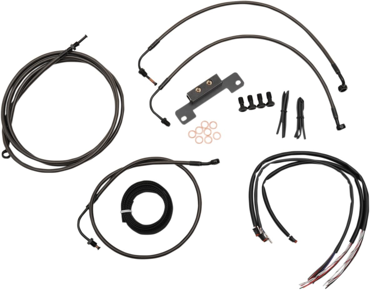 Complete Midnight Braided Cable Kit - 12"-14" Handlebars - '16 FLHX