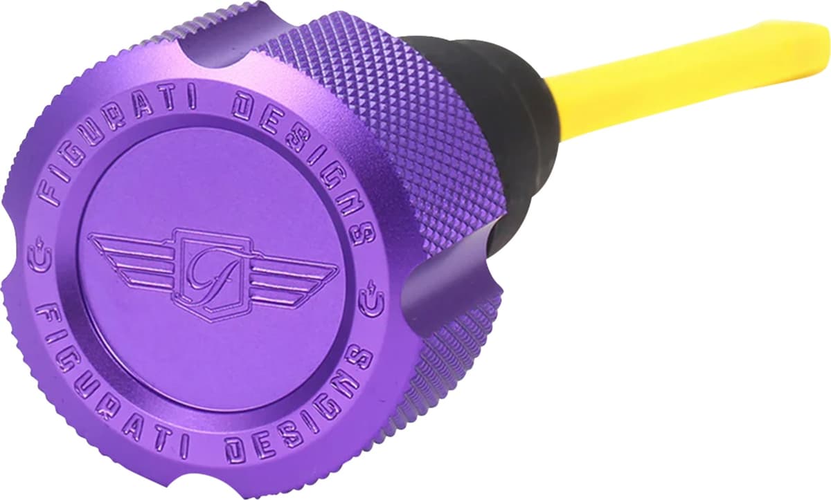 Performance Magnetic Oil Dipstick - Knurled - Purple - '07-'16 Touring/Trike