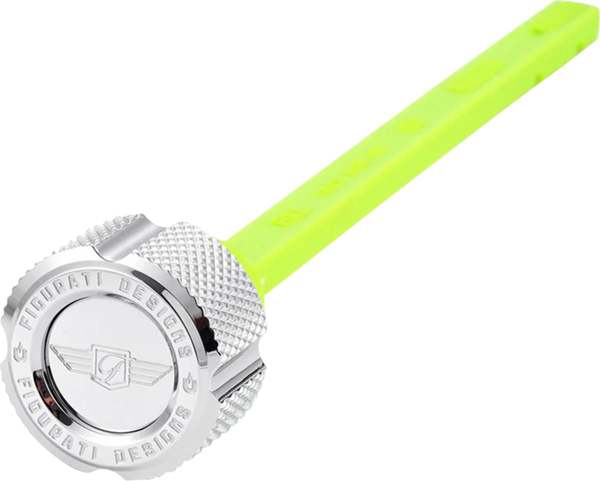 Magnetic Oil Dipstick - Knurled - Silver - Indian