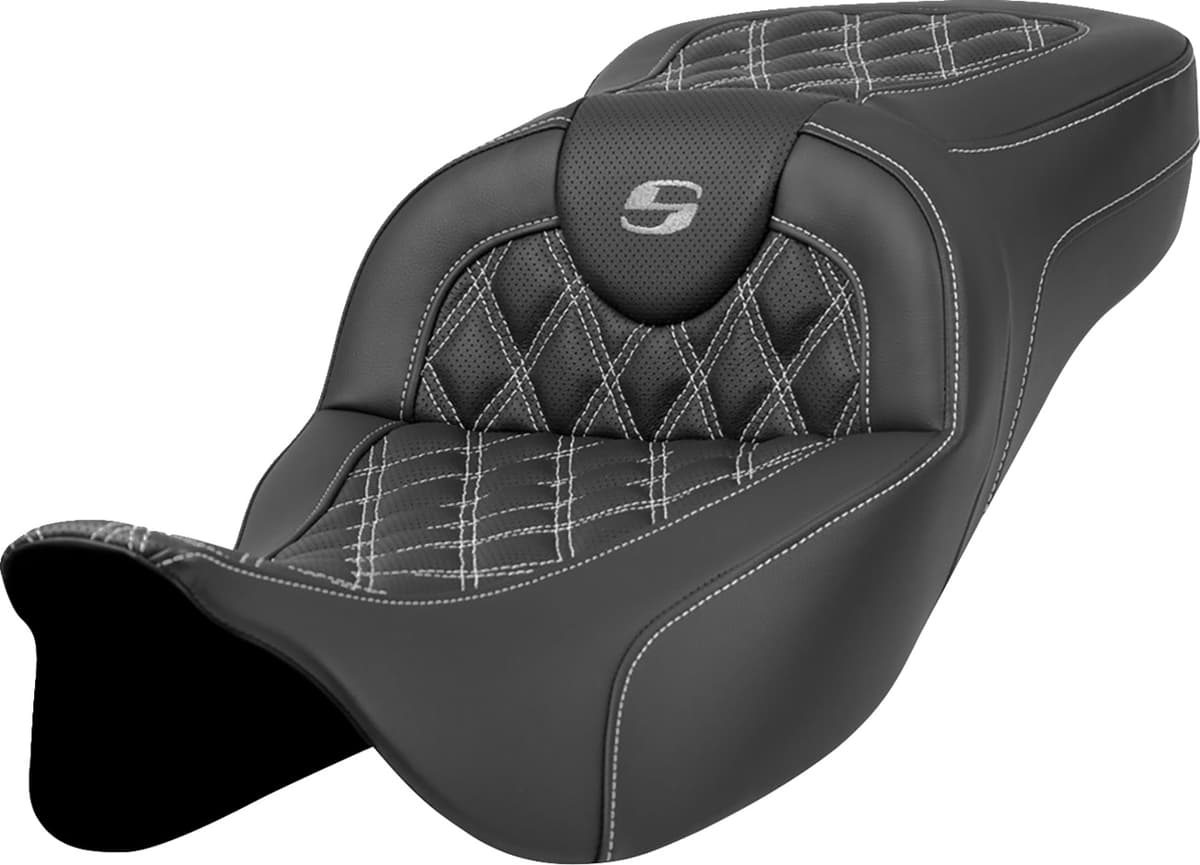 Extended Reach Roadsofa™ Seat - Lattice Stitch - Silver Stitch - without Backrest - FL '08-'24