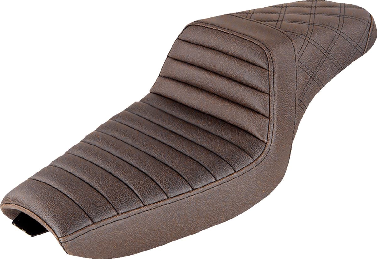 Step-Up Seat - Front Tuck-n-Roll/Rear Lattice Stitch - Brown