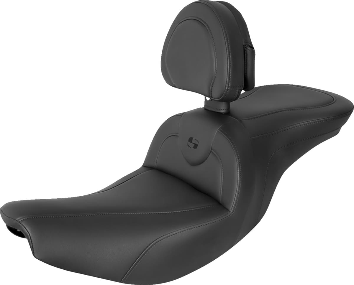 RoadSofa™ Seat - with Backrest - Black/Black Stitching - Indian '14-'24
