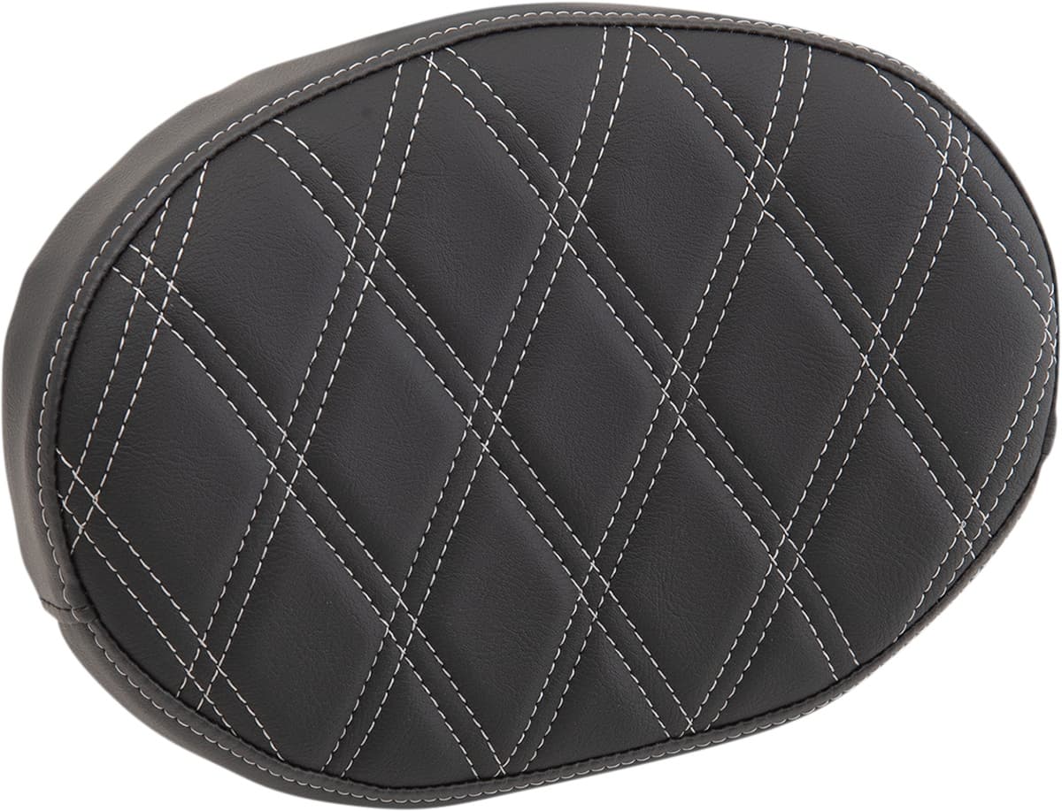 Sissy Bar Pad - Double Diamond - Silver - Oval