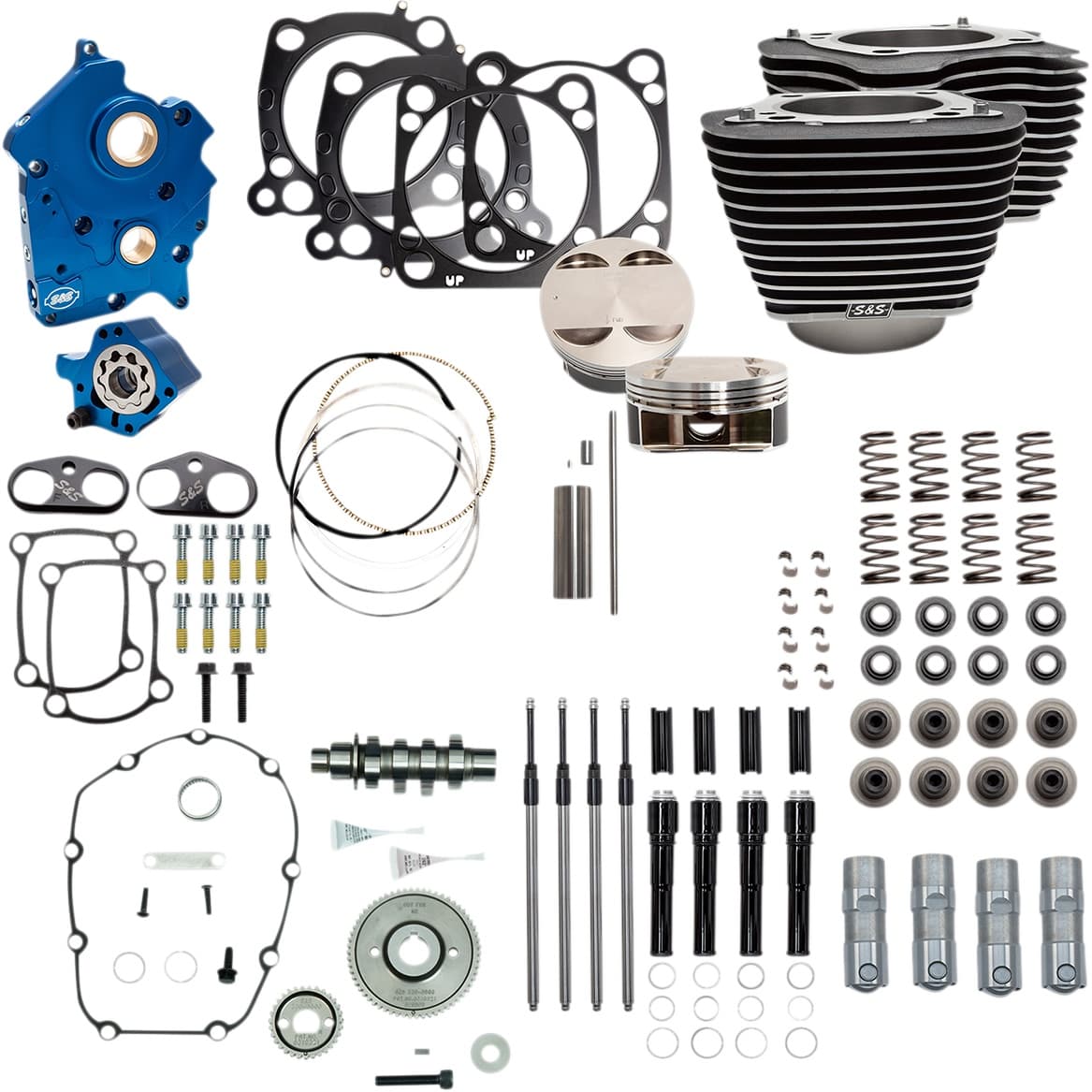 124" Power Package - Gear Drive - Highlighted Fins - Black Pushrod Tubes - 107" M8