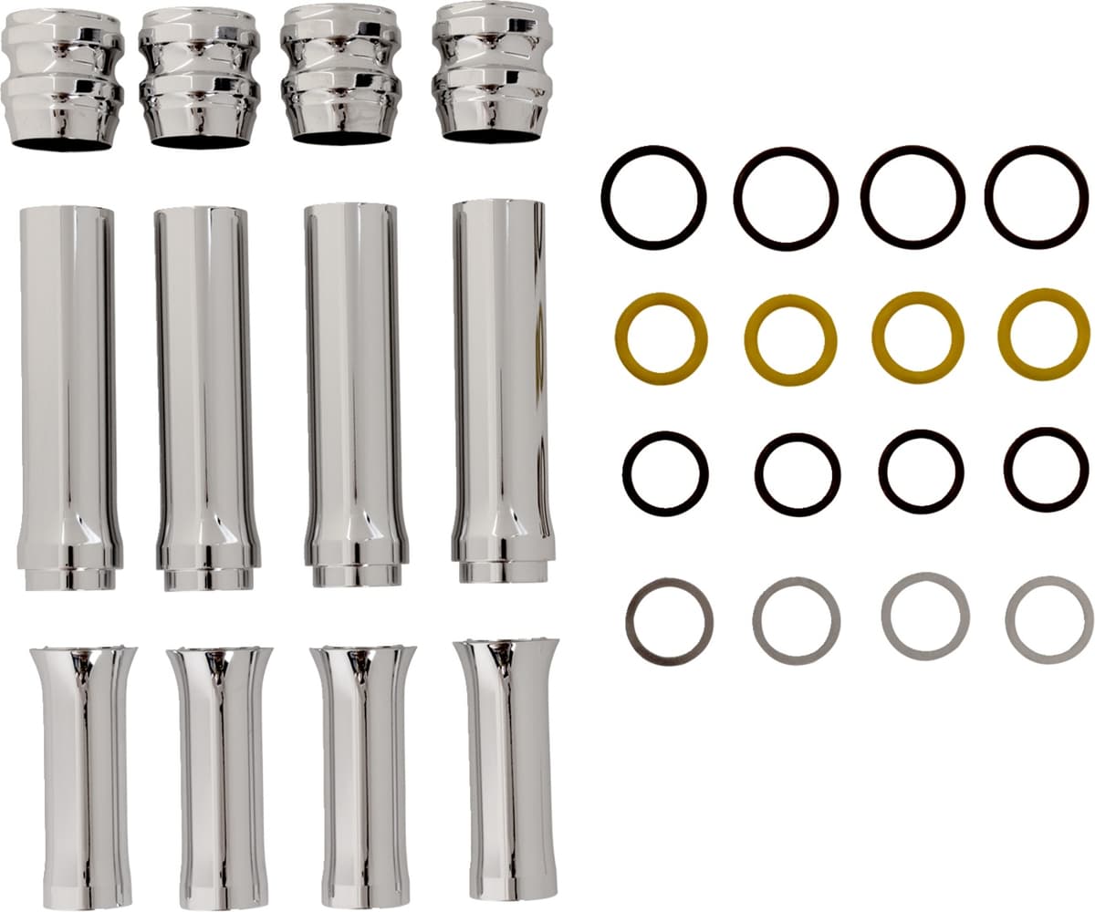 Pushrod Tube Cover Kit - 10 Gauge® - Chrome - Twin Cam