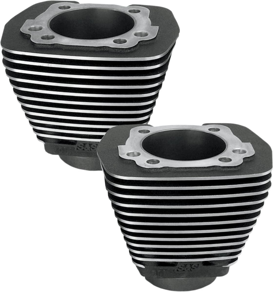 Cylinder - 3.500" - Wrinkle Black with Highlighted Fins - Evolution Big Twin