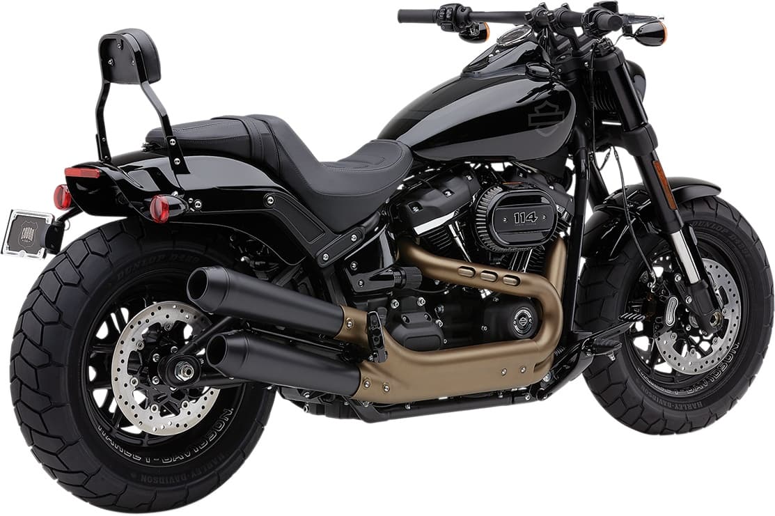 Black El Diablo Mufflers for Fat Bob