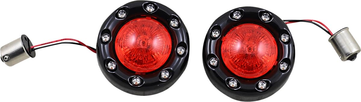 Bullet Turn Signal 1156 - Black - Red Lens
