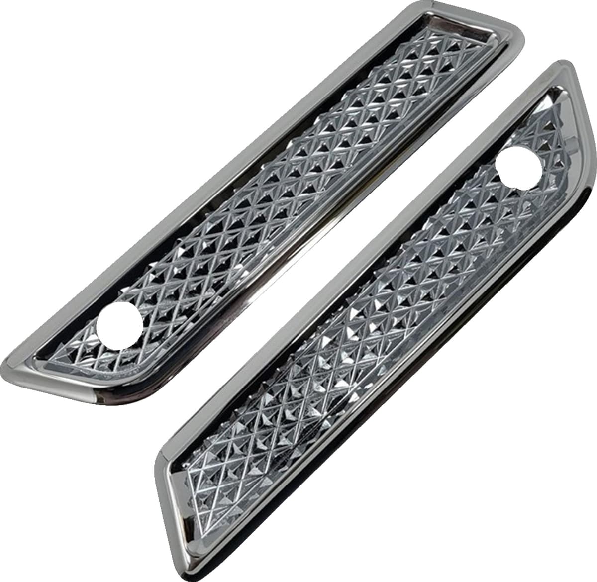 Saddlebag Hinge Cover - Diamondback - Chrome