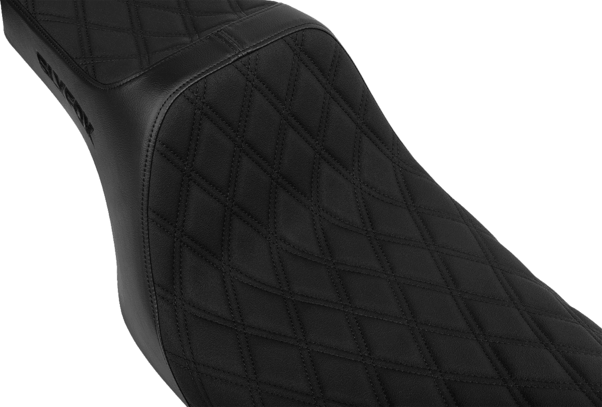 High Noon Seat - Double Diamond - Black Logo - Black Stitch - FLH/FLT '08-'25