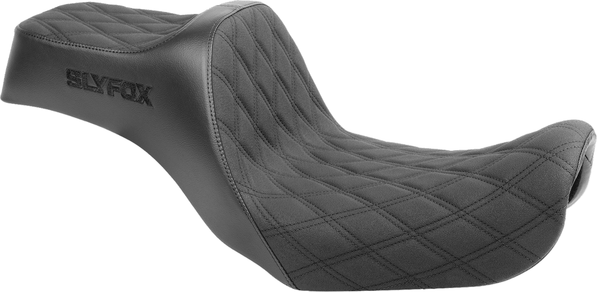 High Noon Seat - Double Diamond - Black Logo - Black Stitch - FXD/FLD '06-'17