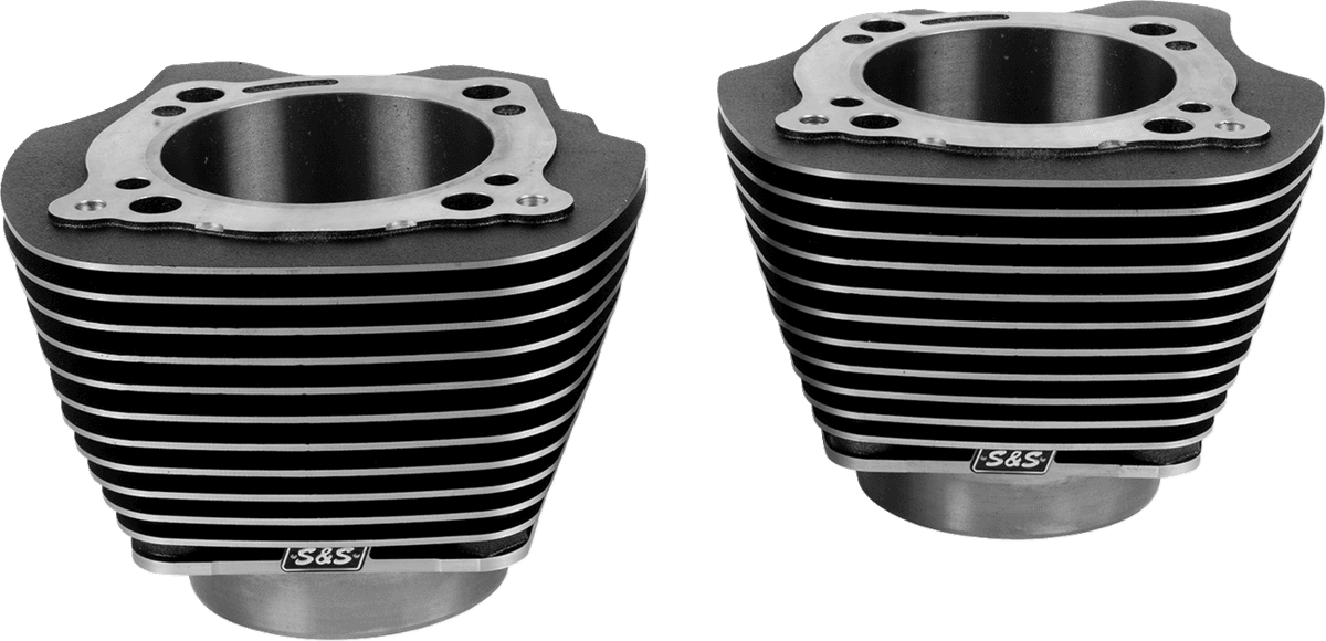 Cylinder Set - 4.320" Bore - Unhoned - Black Granite w/Highlighted Fins - M8